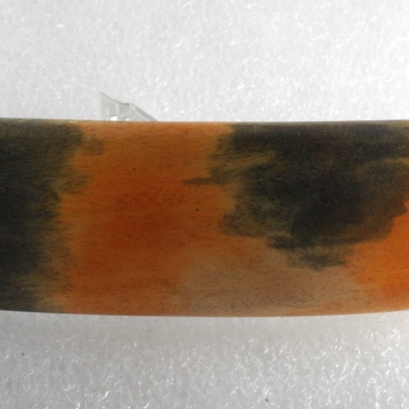 Bella Luxe Wooden Hair Barrette Rectangle New on Card Silver Clip - Picture 4 of 5